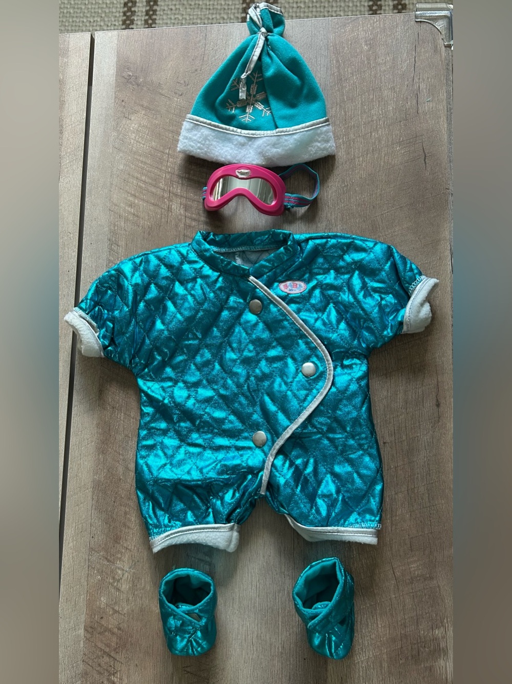 Original Zapf Creations 90s Teal Baby Born Snowsuit Set